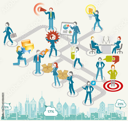Business Flow Diagram icon set