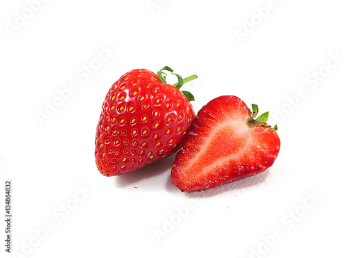 Strawbery slice on white background