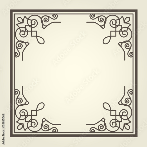 Square frame with ornate curly corners