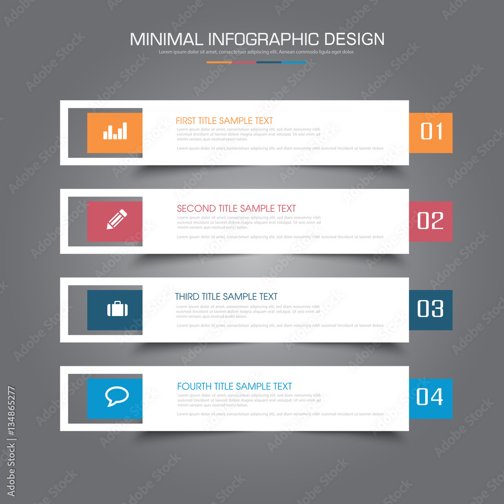 Infographic Elements with business icon on full color background Infographic Elements with business icon on full color background