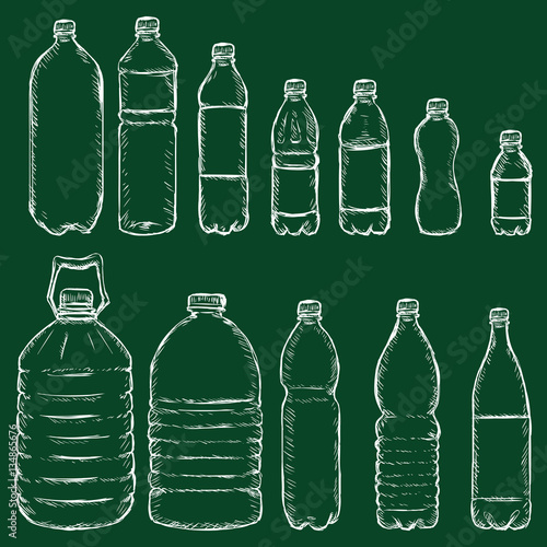 Vector Set of Chalk Plastic Bottles