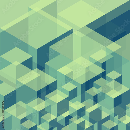 Abstract geometric background from isometric cubes