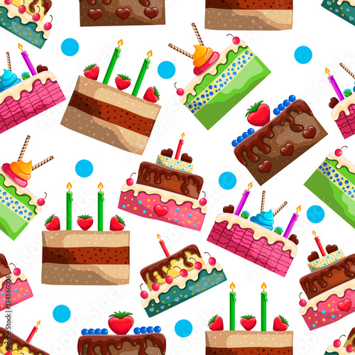 Seamless pattern with cake