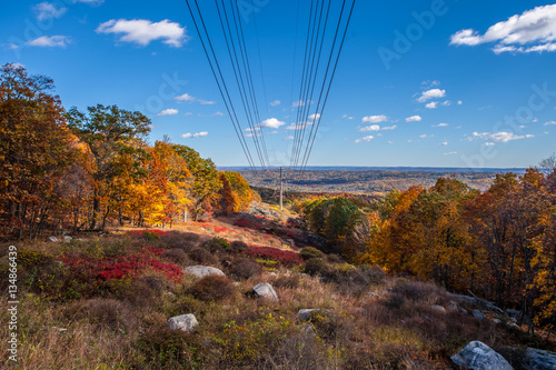 Fall foliage scenery New England mountain hike