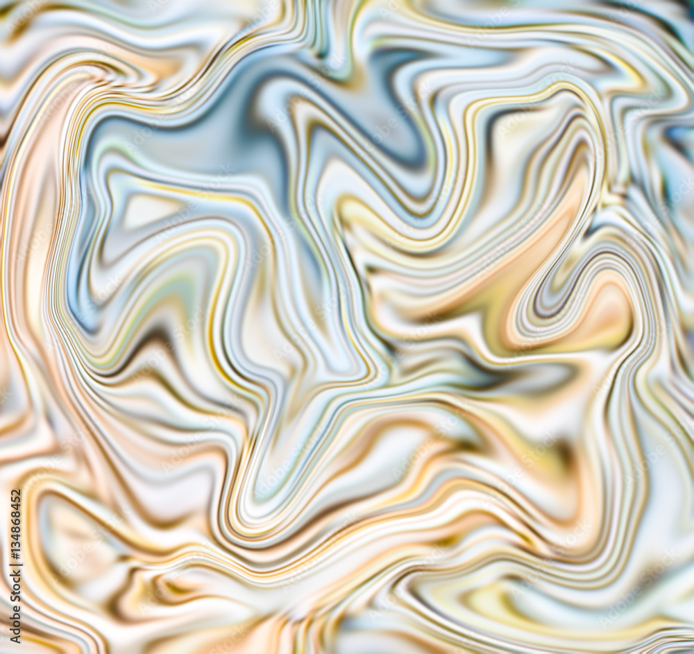 Fototapeta premium Creamy marble abstract background. Mesh liquid surface digital illustration.