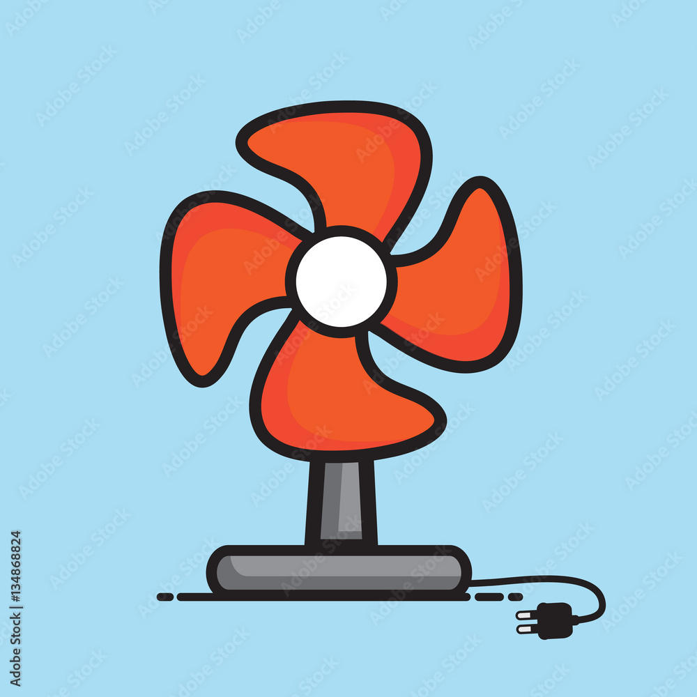 table fan vector cartoon design. table fan vector cartoon design.