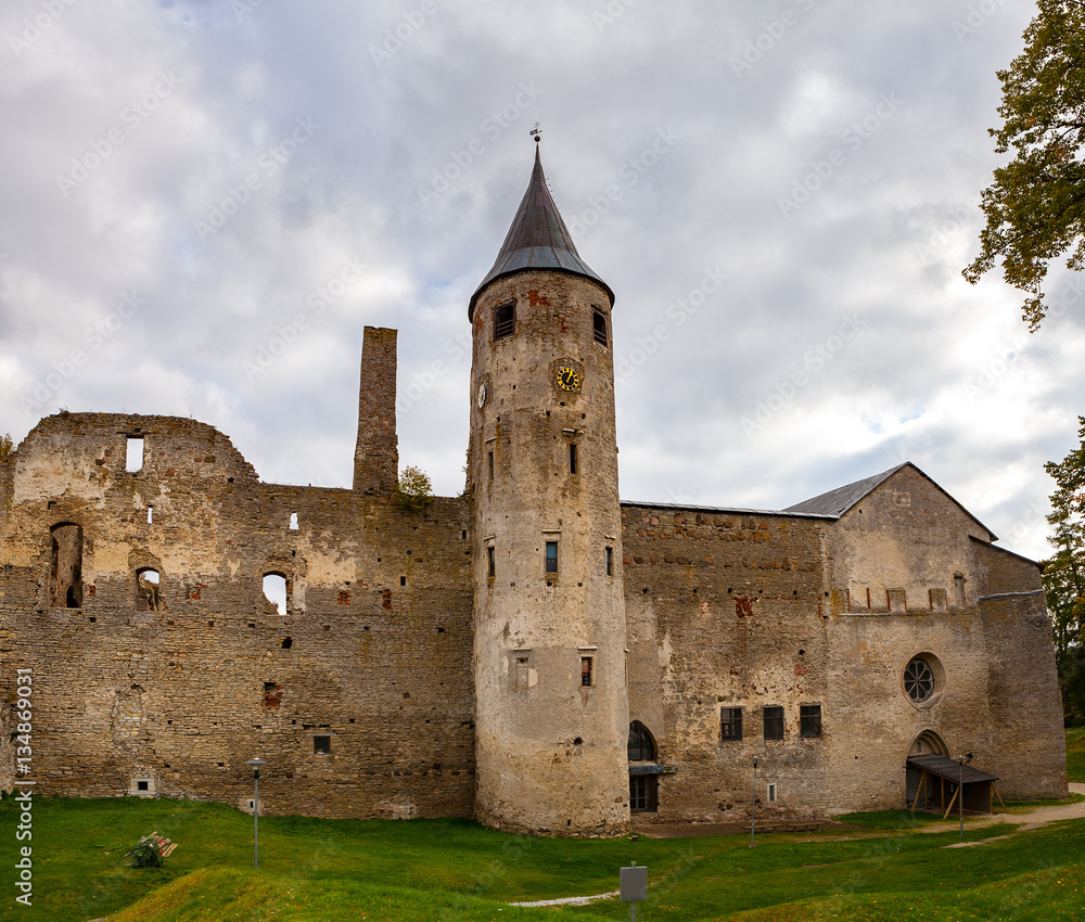 Ruins of the medieval episcopal castle of Haapsalu, Estonia