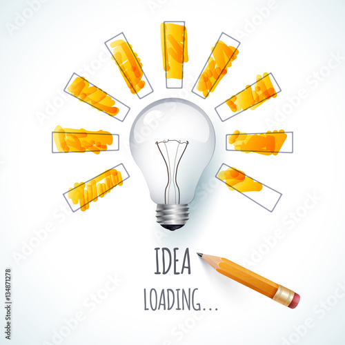 Idea. Design of progress bar, loading creativity