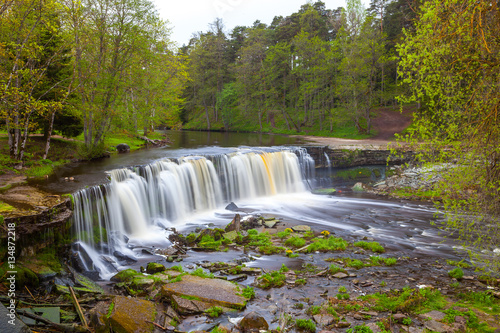 Fototapeta Naklejka Na Ścianę i Meble -  Keila waterfall in Estonia. Spring time. Long exposure.