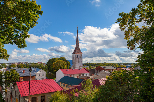 St. Trinity Church and old town of Rakvere, Estonia. Green summer time photo