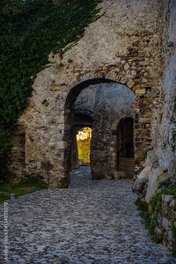 Fototapeta premium Round bastion of medieval castle in Milazzo, Sicily
