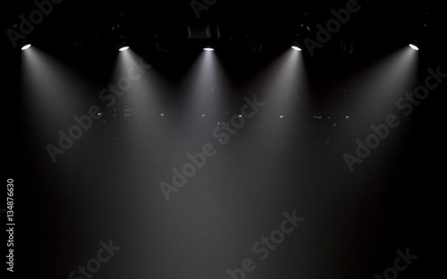 scene, stage light with colored spotlights photo