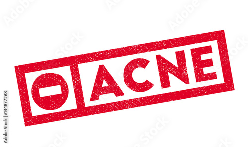 Acne rubber stamp. Grunge design with dust scratches. Effects can be easily removed for a clean, crisp look. Color is easily changed.