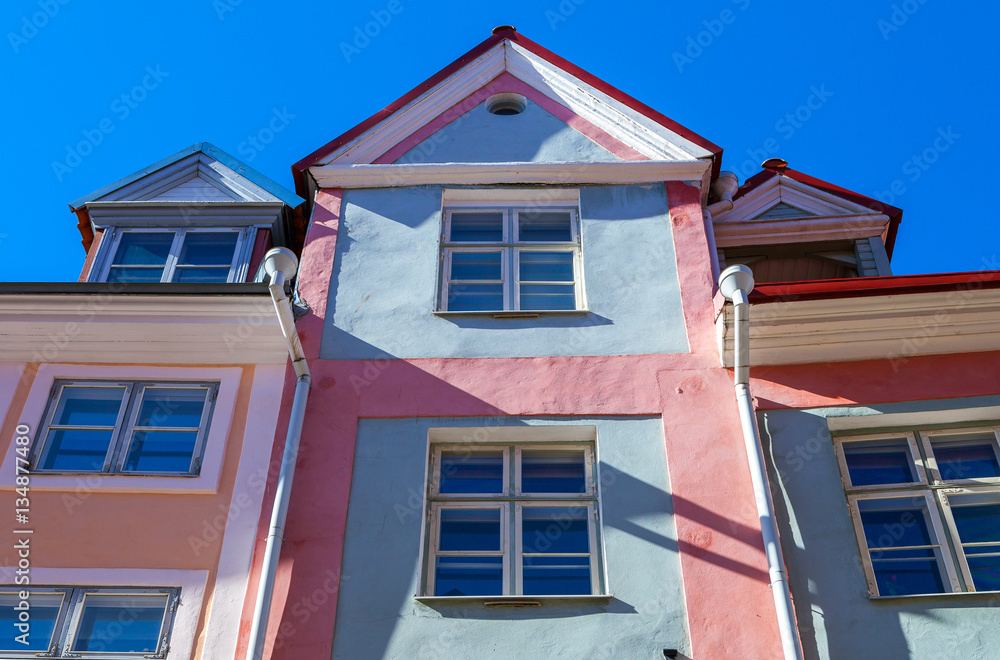 Colorful houses of old town. Tallinn, Estonia