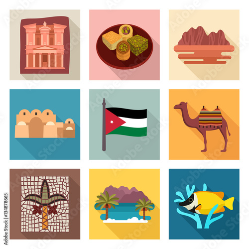 Jordan travel icons