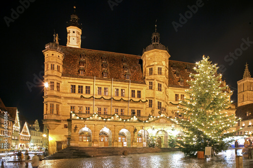 Weihnachtliches Rothenburg ob der Tauber, Franken, Bayern, Deutschland, Europa