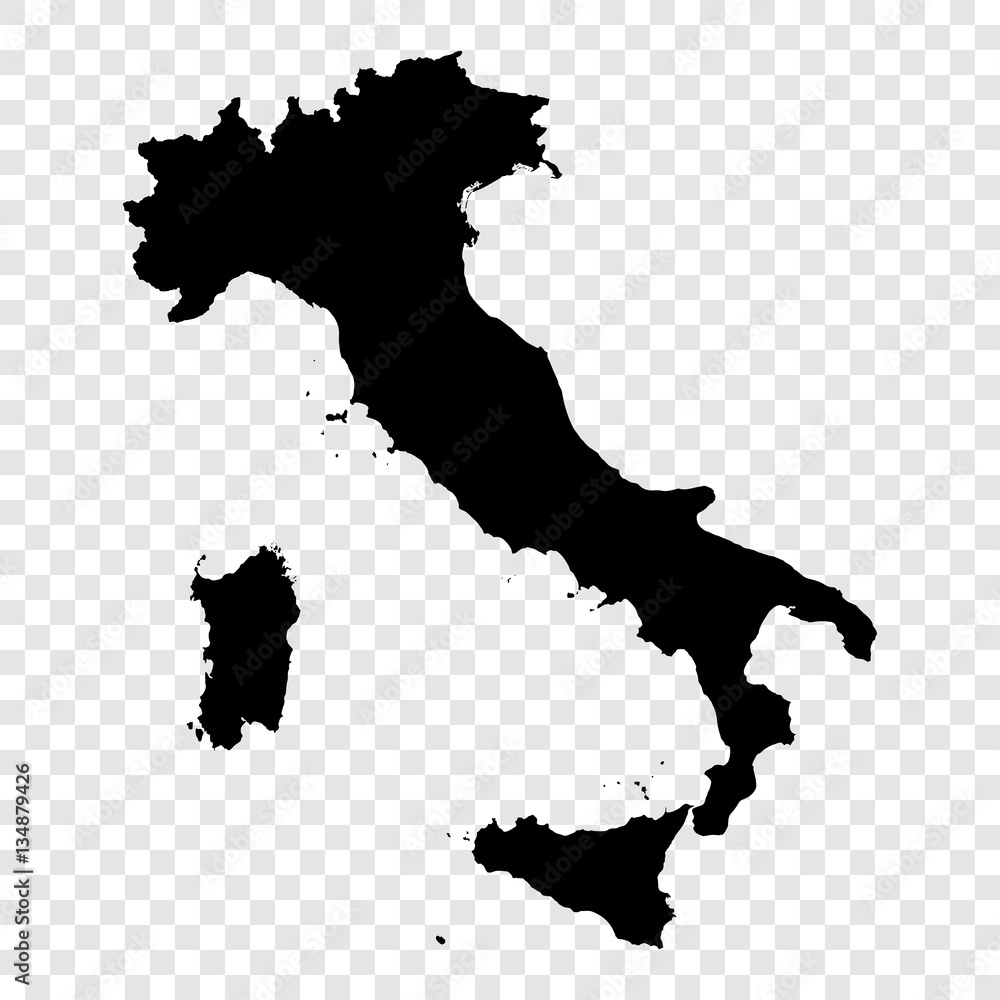 Fototapeta premium Black Vector Italy map