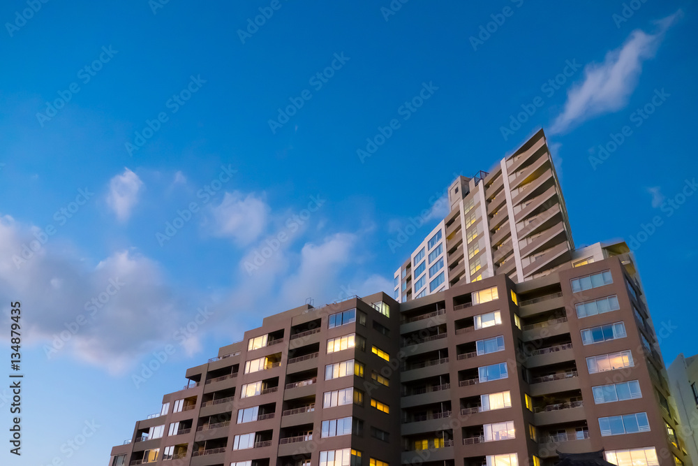 マンション・夕景