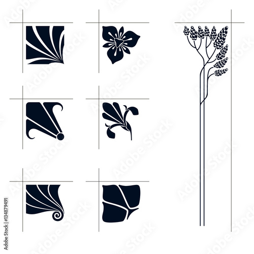Vector art nouveau elements.