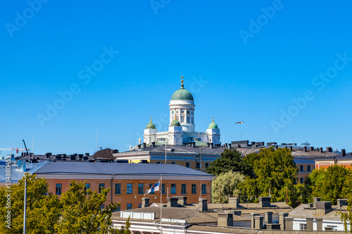 Beautiful view of famous Helsinki Cathedral at sunny day, Helsinki, Finland