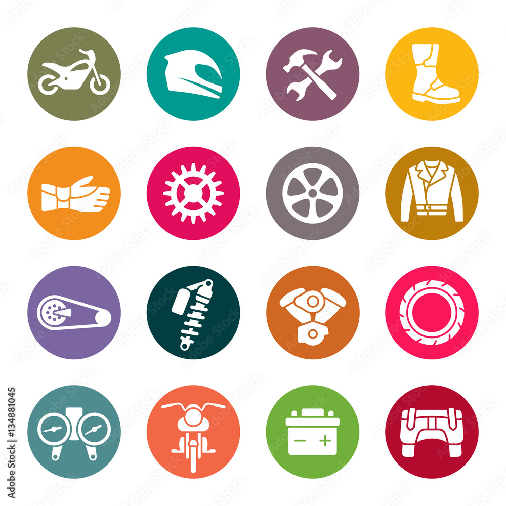 Motorcycle icon set Motorcycle icon set