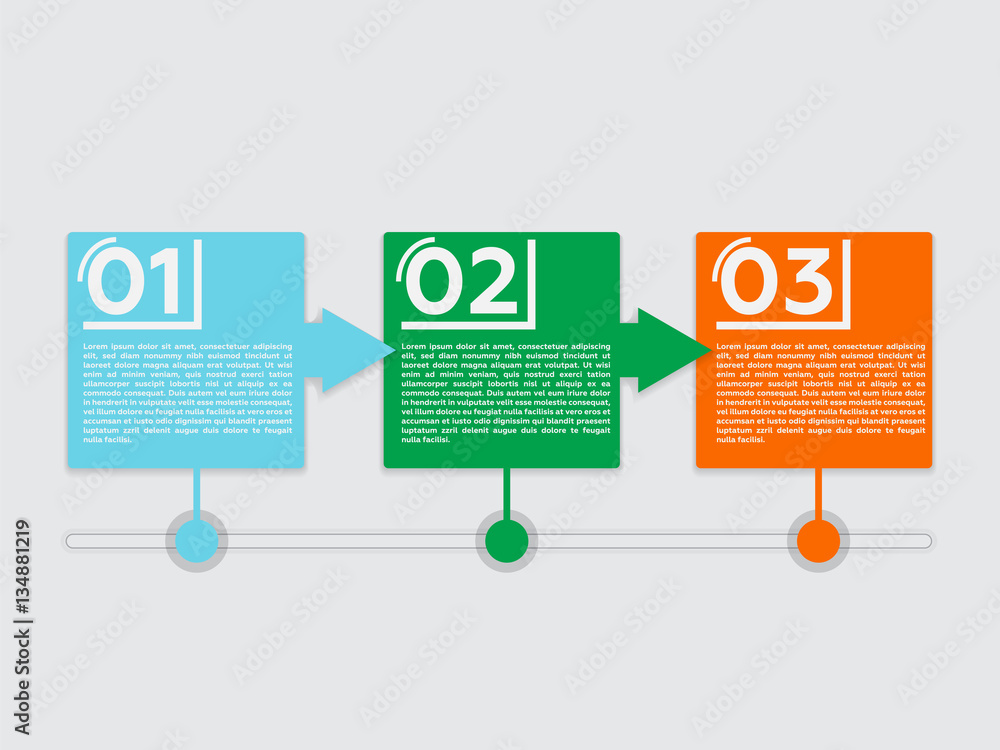 Steps One, Two, Three. Inforgraphics Illustration with Technology ...