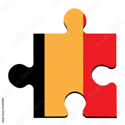 Isolated piece of puzzle with the Belgian flag, Vector illustration