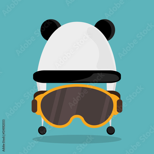 cute hat earflap with glasses winter vector illustration eps 10