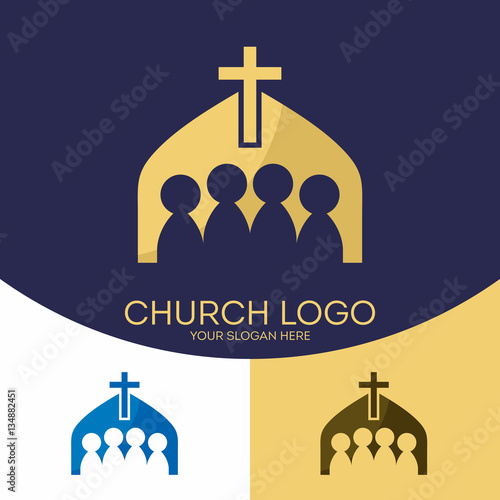 Church logo. Christian symbols. Ecclesia Lord Jesus Christ