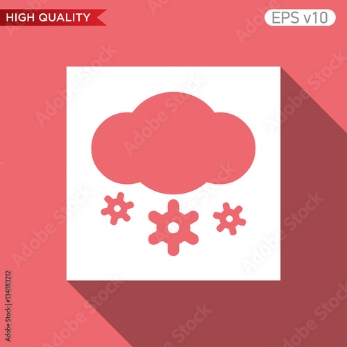 Colored icon or button of snow cloud symbol with background