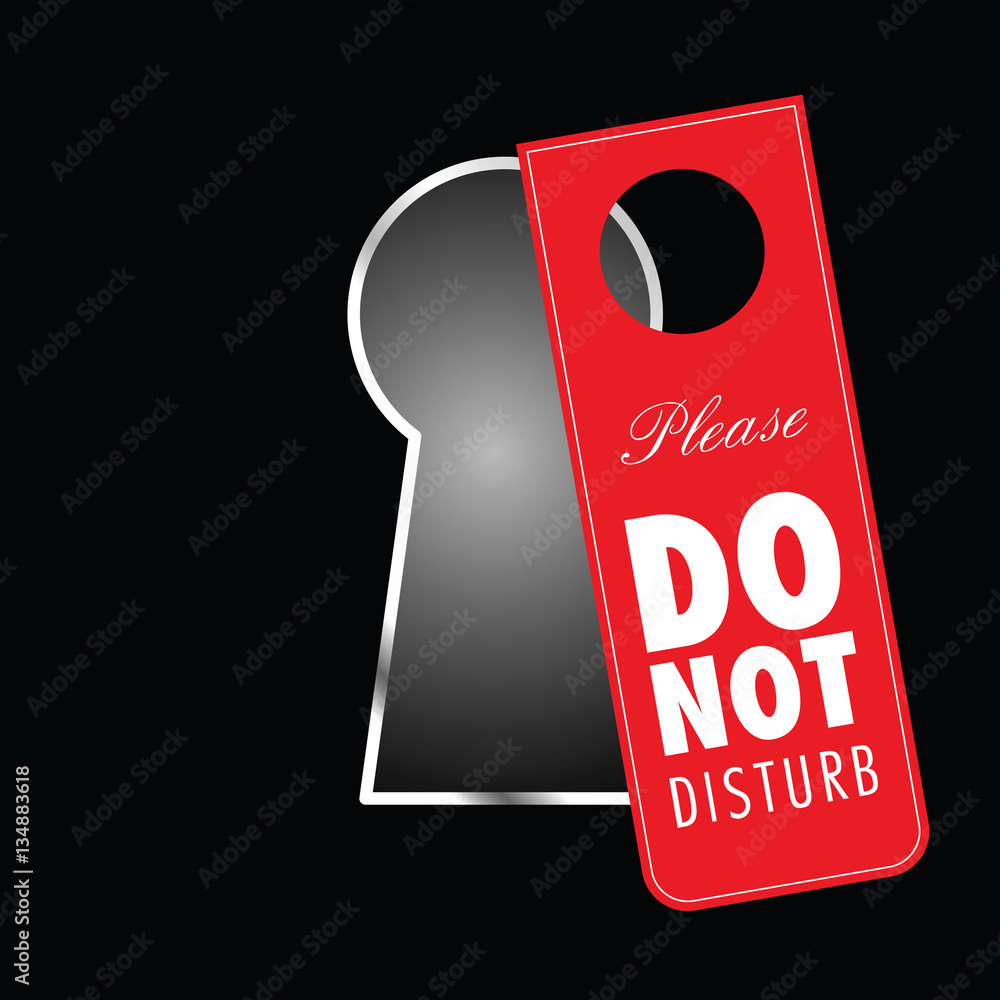 do not disturb on keyhole in red color illustration