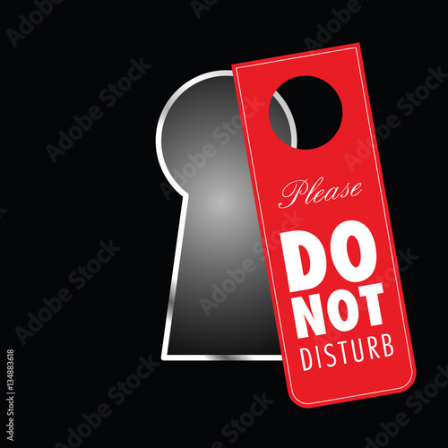 do not disturb on keyhole in red color illustration