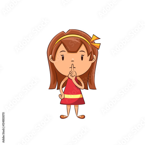 Girl silence gesture