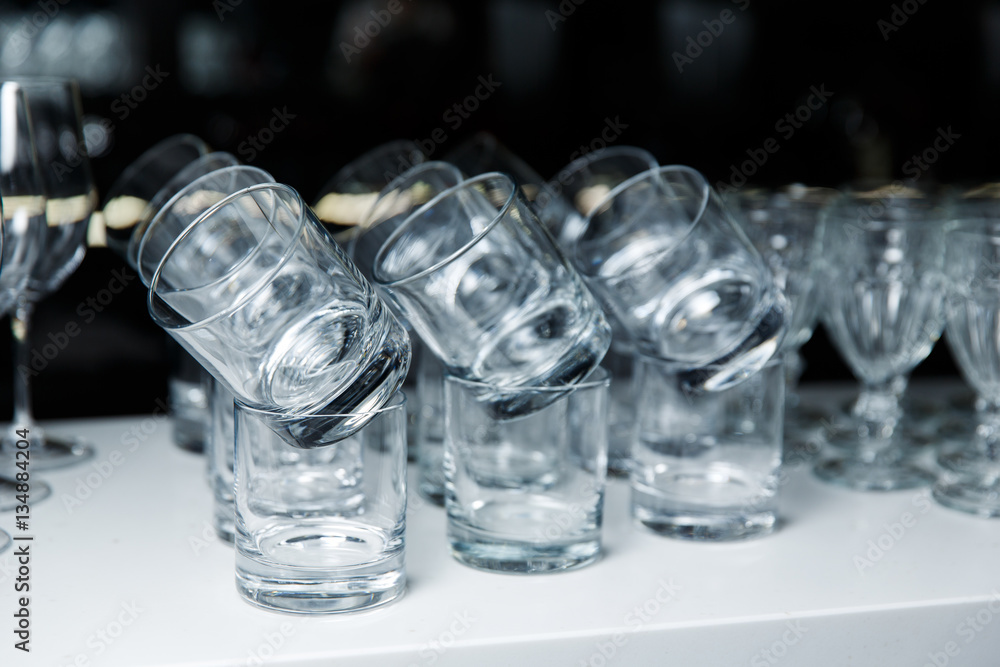 Glasses of whiskey on the table Glasses of whiskey on the table
