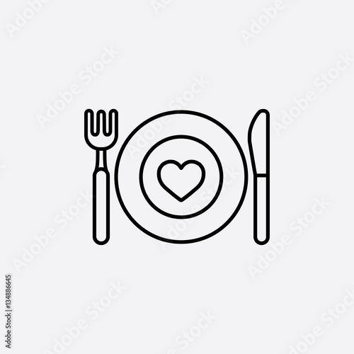 food dinning kitchen menu restaurant line icon black on white