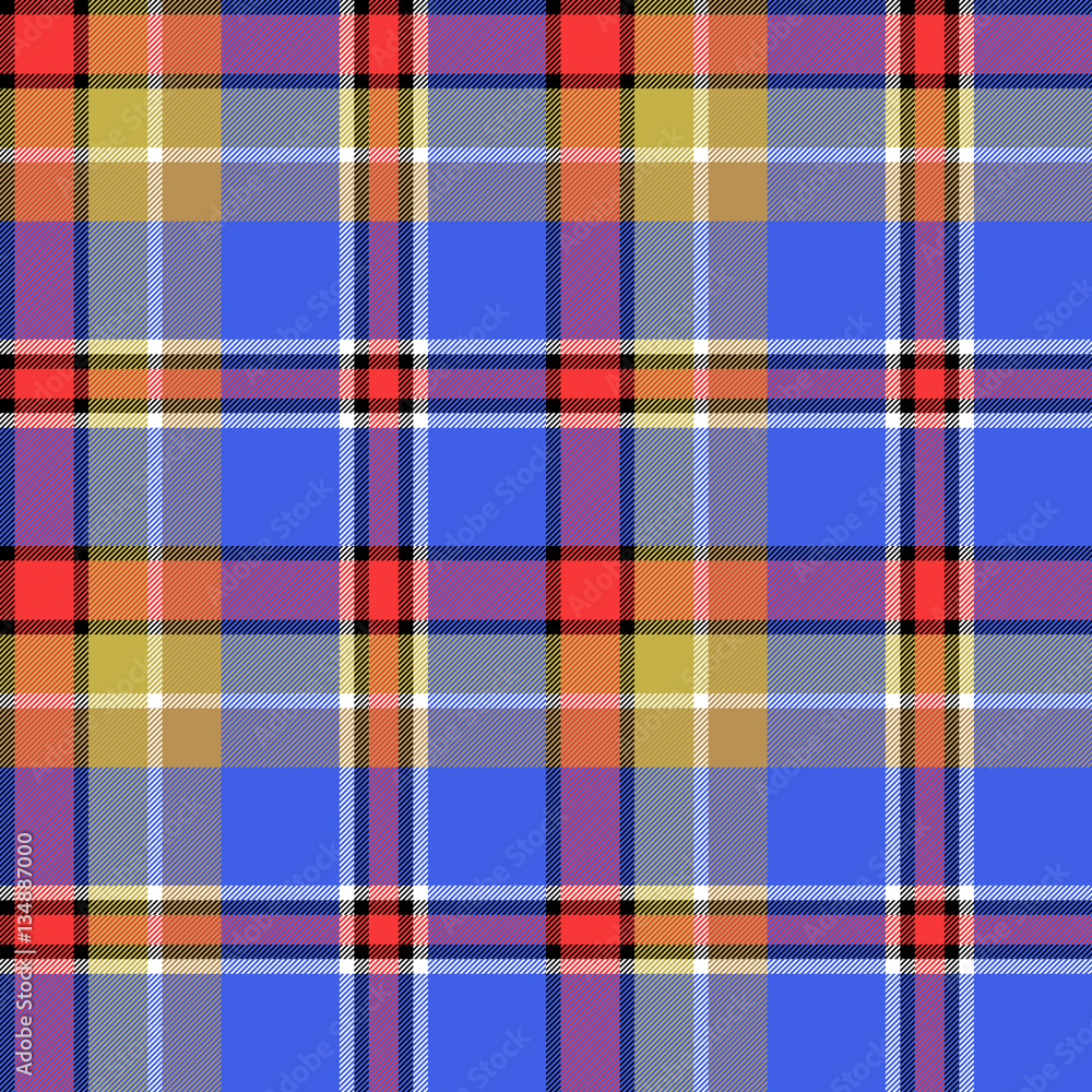 Obraz premium Blue colors check fabric texture seamless pattern