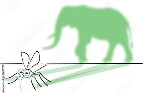 Strichzeichnung Aus einer Mücke einen Elefanten machen