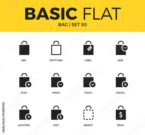 Basic set of Bag icons photo