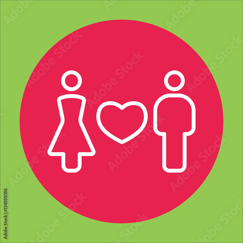love couple confession sign line icon