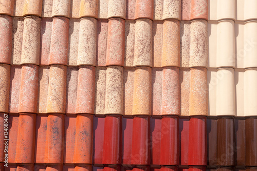 Natural color roof tile pattern