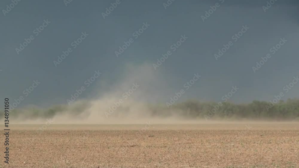 Thunderstorm Microburst Kicks up Dust Cloud in Field Thunderstorm Microburst Kicks up Dust Cloud in Field