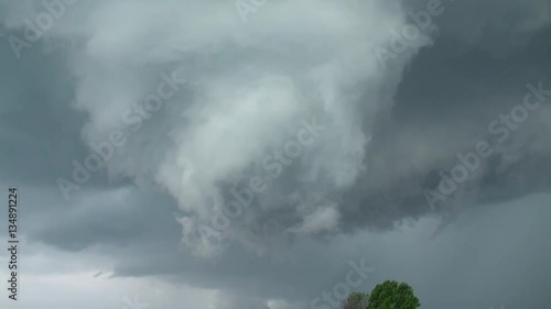 Rotating Wall Cloud Means Possible Tornado