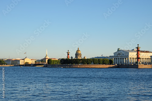 The spit of Vasilievsky island with the hare island in St. Peter