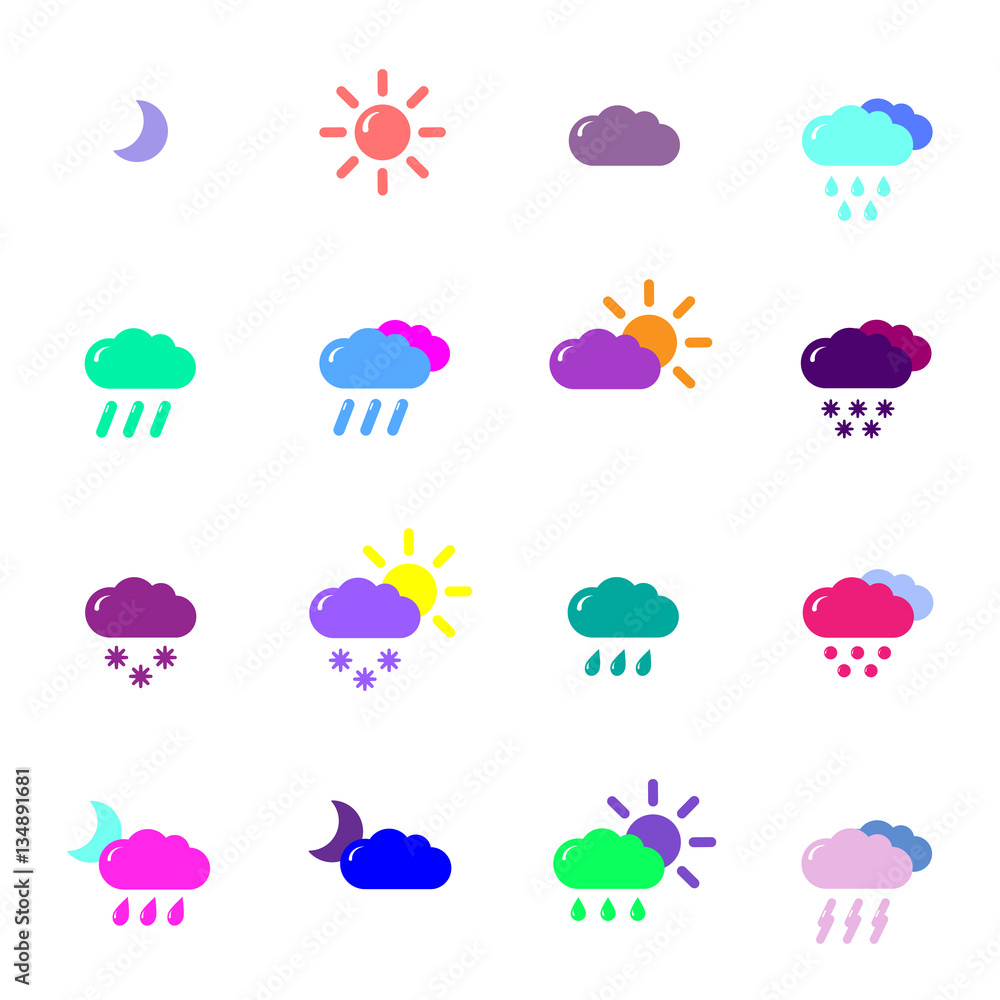set with weather icons set with weather icons