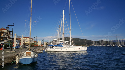 Modern sailboats at the Port of Lefkada