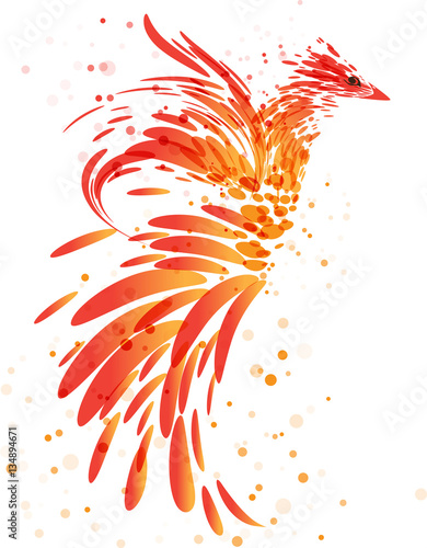 Fiery mythical bird