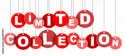 Red easy vector illustration isolated circle tag banner limited collection. This element is well adapted for web design.