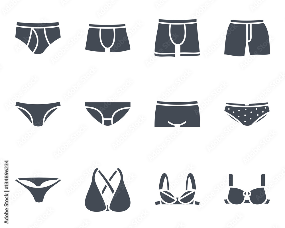 Underwear Silhouette Icon Stock Vector | Adobe Stock