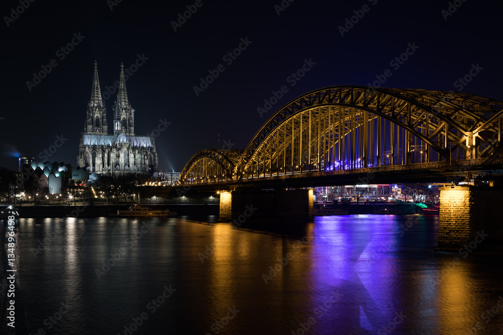 Cologne at night in the winter season (mid of january)
