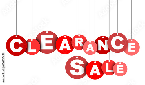 Red easy vector illustration isolated circle tag banner clearance sale. This element is well adapted for web design.